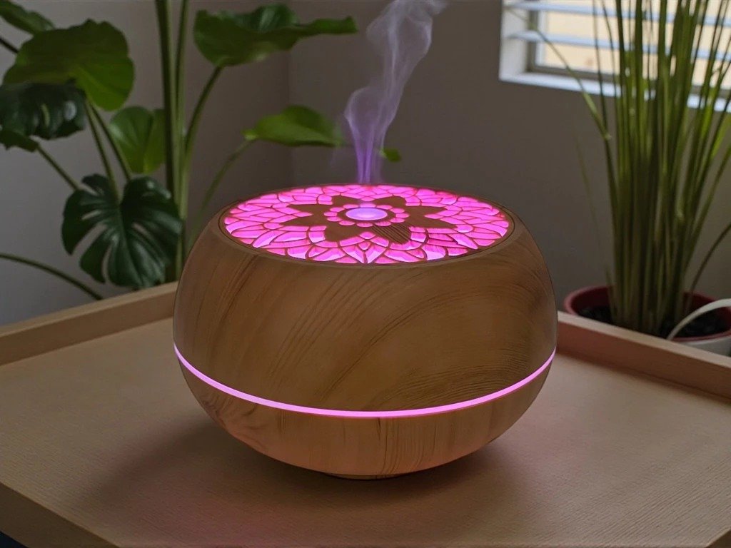 Humidificador Flor c/luz led s/filtro con c/remoto